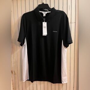 Men's L - Calvin Klein Short Sleeve Classic Fit Polo Shirt Black and White